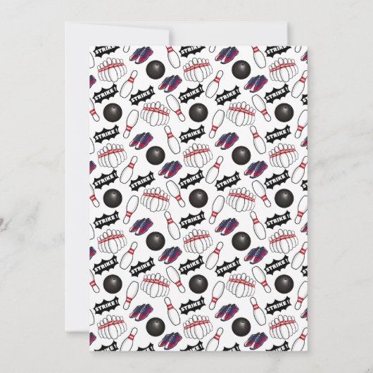 Bowling Birthday Party Invitation 招待状 (裏面)