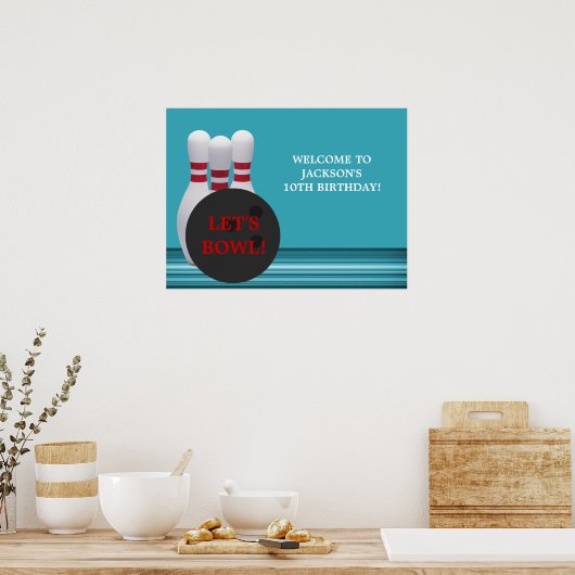 Bowling Birthday Party Poster ポスター (キッチン)