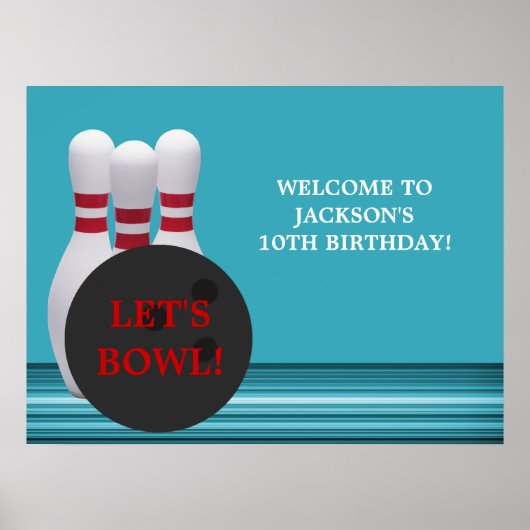 Bowling Birthday Party Poster ポスター (正面)