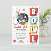 Bowling Birthday Party Retro 招待状 (スタンド正面)