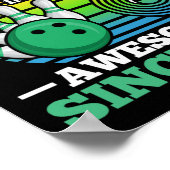 Bowling Birthday Party Rolling Into 6 Years Boy 6t ポスター (角)