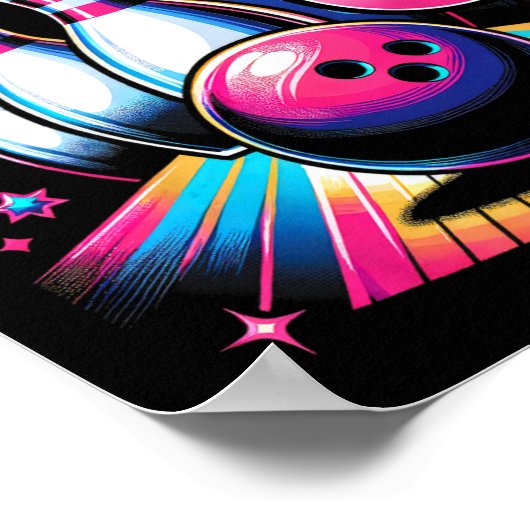 Bowling Birthday Rollin Into 6 Party 6th Birthday ポスター (角)