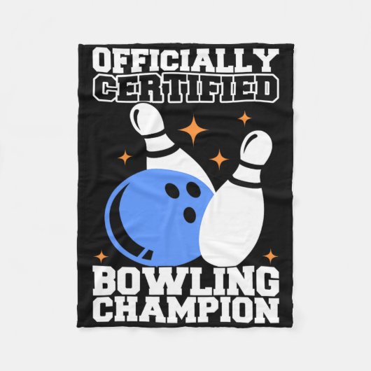 Bowling Byll Bowler Outfit Bowling Champion  フリースブランケット (正面)