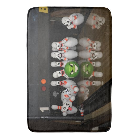 Bowling caricature バスマット (正面縦)