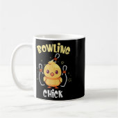 Bowling Chick Funny Chicken Athlete Bowler Men Wom コーヒーマグカップ (左)