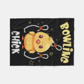 Bowling Chick Funny Chicken Athlete Bowler Men Wom フリースブランケット (正面(横))