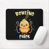 Bowling Chick Funny Chicken Athlete Bowler Men Wom マウスパッド (マウス)