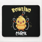 Bowling Chick Funny Chicken Athlete Bowler Men Wom マウスパッド (正面)