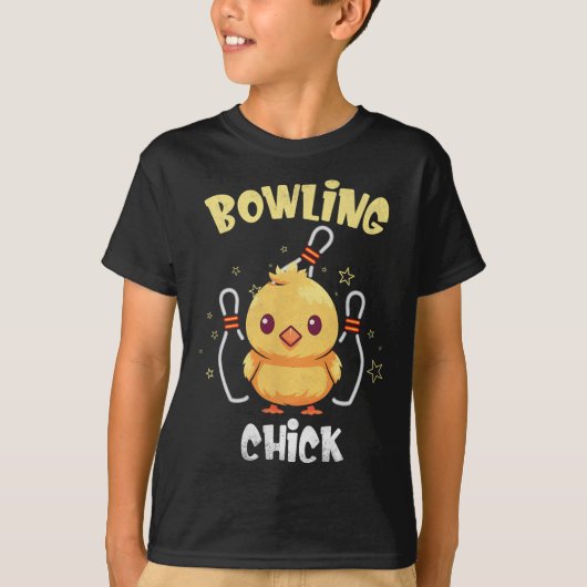 Bowling Chick Funny Chicken Athlete Bowler Men Wom Tシャツ (正面)