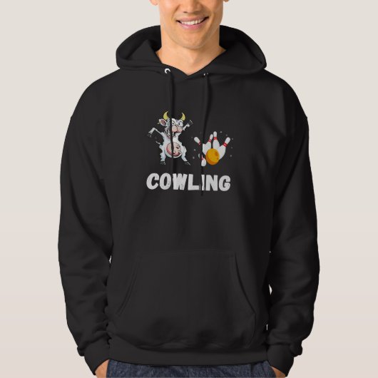 Bowling Cow Funny Bowling Bowler Strike Bowling Te パーカ (正面)