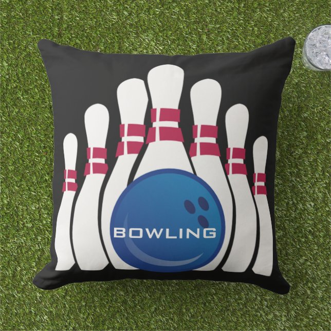 Bowling Design OUTDOOR pillow アウトドアクッション (芝生)