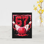 Bowling Drip Number 67 Player Or 67th Birthday Des カード (黄色い花)