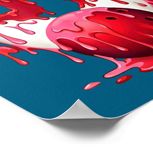 Bowling Drip Number 67 Player Or 67th Birthday Des ポスター (角)