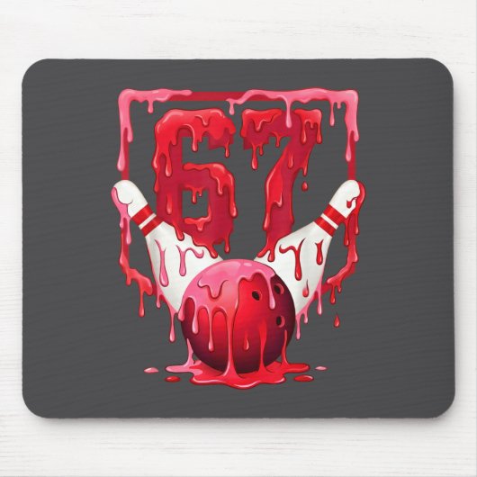Bowling Drip Number 67 Player Or 67th Birthday Des マウスパッド (正面)