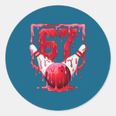 Bowling Drip Number 67 Player Or 67th Birthday Des ラウンドシール (正面)