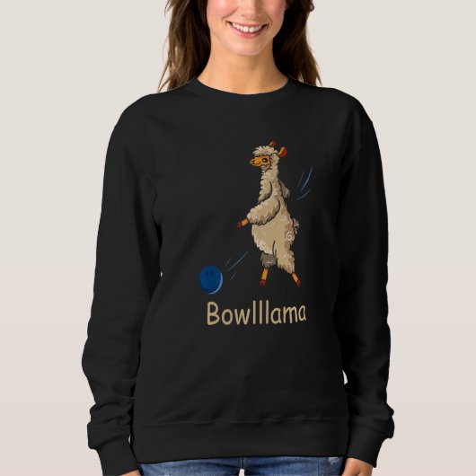 Bowling Funny Bowler Sport Llama Alpaca Bowlllama  スウェットシャツ (正面)
