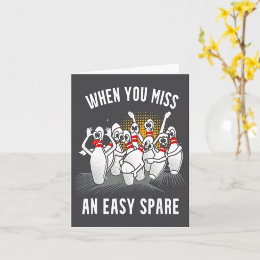 Bowling Funny When You Miss An Easy Spare  カード (黄色い花)