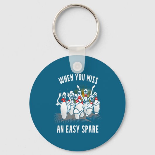 Bowling Funny When You Miss An Easy Spare  キーホルダー (正面)