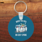 Bowling Funny When You Miss An Easy Spare  キーホルダー (正面)