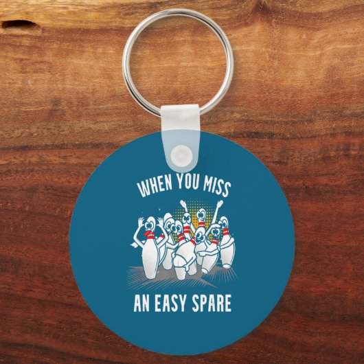 Bowling Funny When You Miss An Easy Spare  キーホルダー (正面)