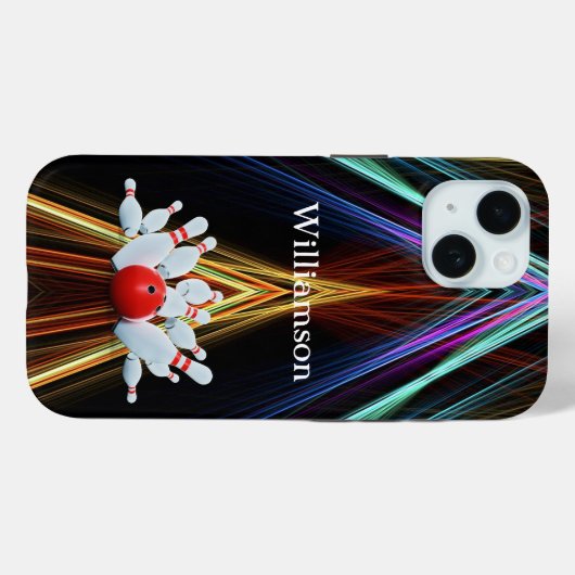 Bowling game - Ball hits the Pins - personalize  Case-Mate iPhoneケース (裏面 (横))