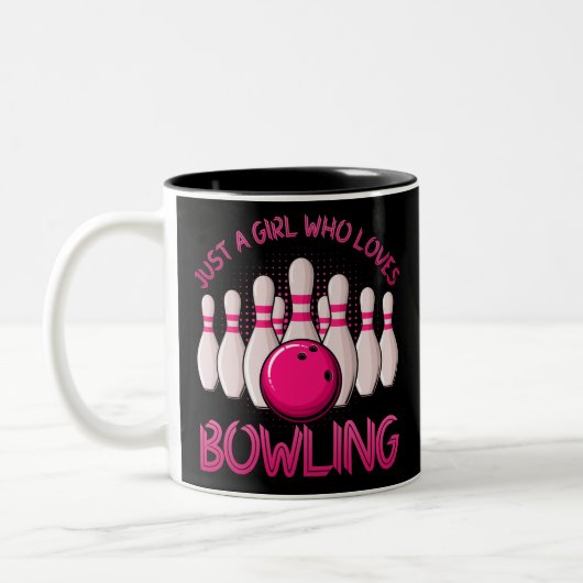Bowling Gift For Girls Women Bowling Game Bowlers ツートーンマグカップ (左)