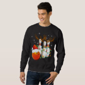 Bowling Gifts Christmas Bowling Santa Hat Christma スウェットシャツ (正面フル)