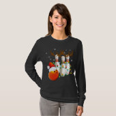 Bowling Gifts Christmas Bowling Santa Hat Christma Tシャツ (正面フル)