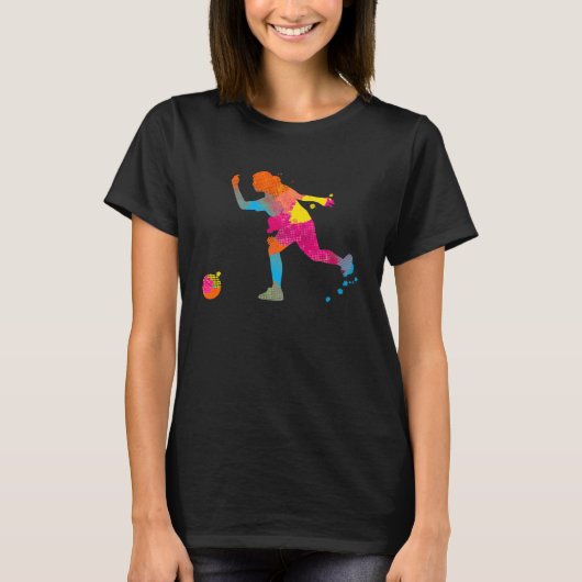 Bowling Girl Ball Pin Bowler Strike Bowling Fanati Tシャツ (正面)