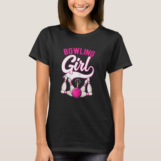 Bowling Girl Bowling Player Bowler Kids Girls Wome Tシャツ (正面)