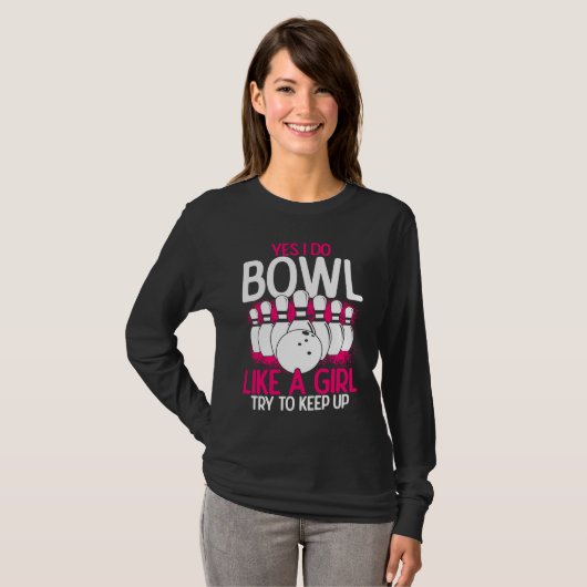 Bowling Girl Princess Pin Bowler Strike Bowling Fa Tシャツ (正面フル)