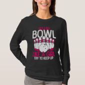 Bowling Girl Princess Pin Bowler Strike Bowling Fa Tシャツ (正面)