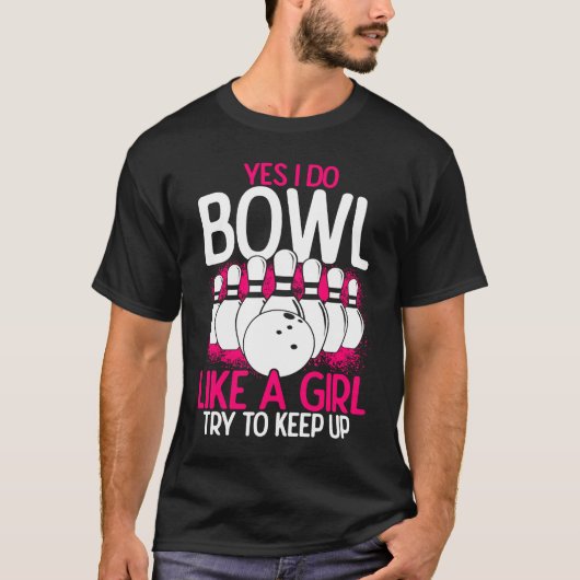 Bowling Girl Princess Pin Bowler Strike Bowling Fa Tシャツ (正面)