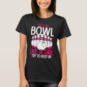 Bowling Girl Princess Pin Bowler Strike Bowling Fa Tシャツ (正面)