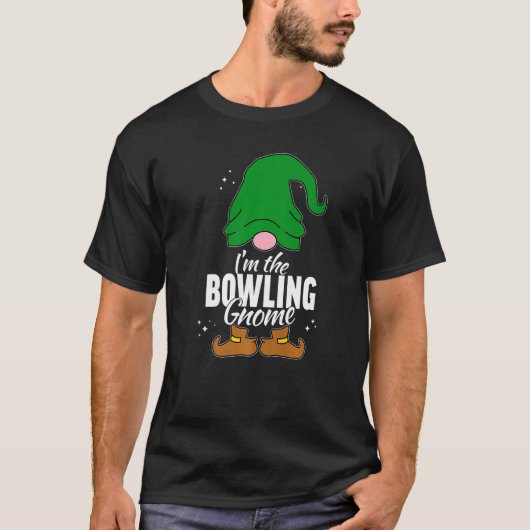 Bowling Gnome Matching Family Group Christmas Part Tシャツ (正面)