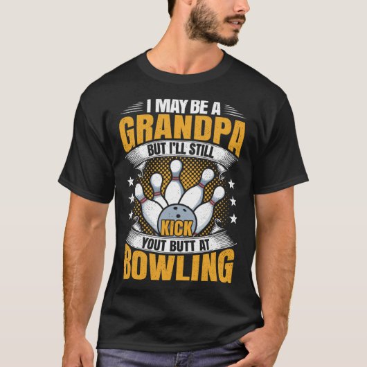 Bowling Grandpa  Grandfather Hobbies & Sports Tシャツ (正面)