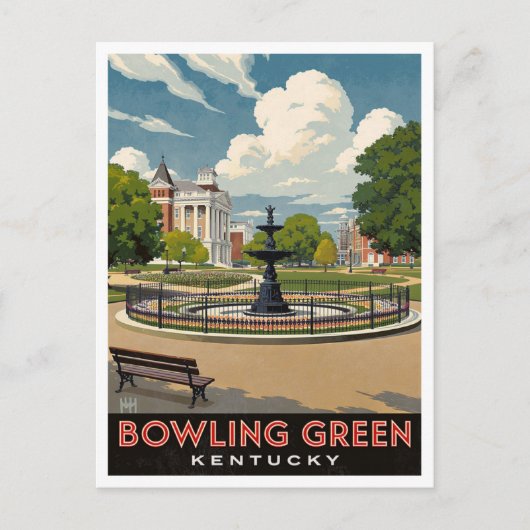 Bowling Green Kentucky Fountain Park Art ポストカード (正面)