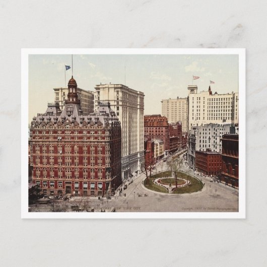 Bowling Green Lower Broadway NYC 1900年頃 ヴィンテージ ポストカード (正面)