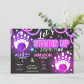 Bowling Invitation Glow Neon Joint Birthday 招待状 (スタンド正面)