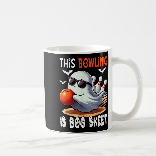 Bowling Is Boo Sheet Halloween Costume Player Team コーヒーマグカップ (右)