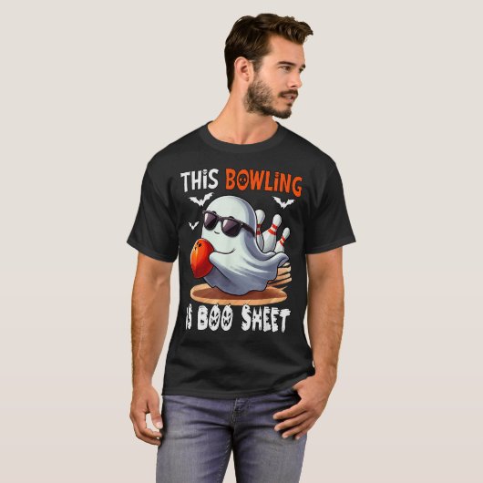 Bowling Is Boo Sheet Halloween Costume Player Team Tシャツ (正面フル)