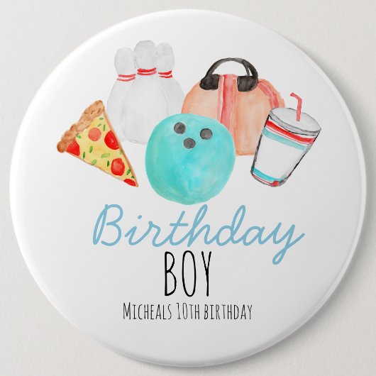 Bowling kid birthday button 缶バッジ (正面)