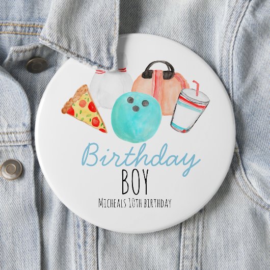 Bowling kid birthday button 缶バッジ (インサイチュ)