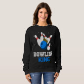 Bowling King Crown Bowler Bowling Team Strike Bowl スウェットシャツ (正面フル)