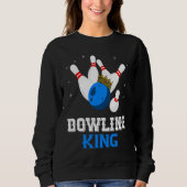 Bowling King Crown Bowler Bowling Team Strike Bowl スウェットシャツ (正面)