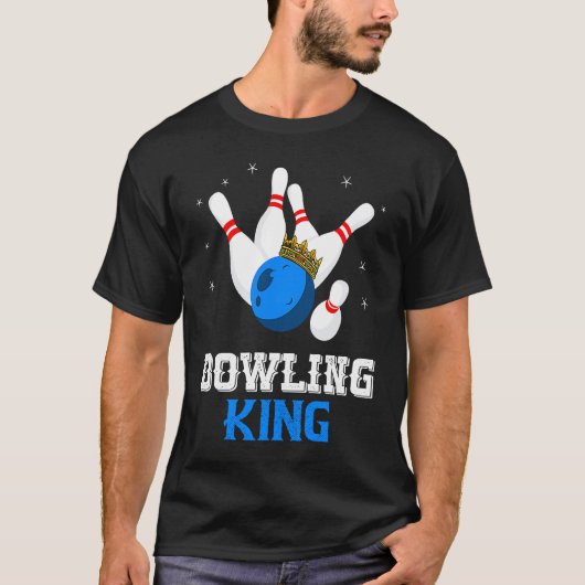 Bowling King Crown Bowler Bowling Team Strike Bowl Tシャツ (正面)