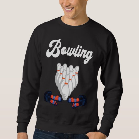 Bowling Lane Bowling Set Strike Bowling Team Bowli スウェットシャツ (正面)