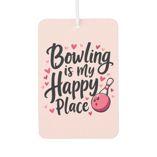Bowling Lover Cute Retro Aesthetic Sports Design カーエアーフレッシュナー (正面)