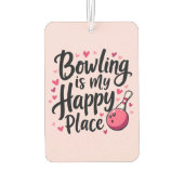 Bowling Lover Cute Retro Aesthetic Sports Design カーエアーフレッシュナー (裏面)