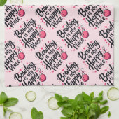 Bowling Lover Cute Retro Aesthetic Sports Design キッチンタオル (折り畳み)